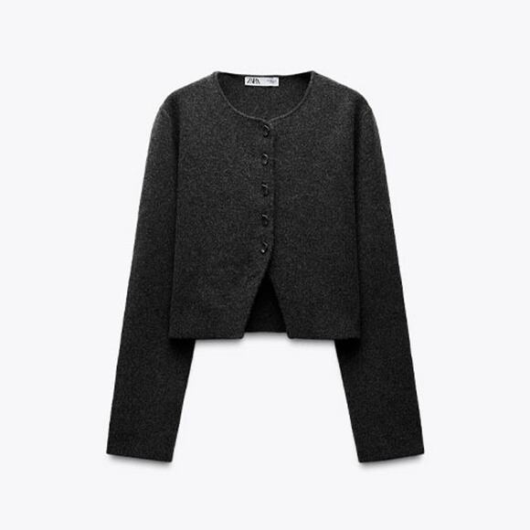 Zara Smooth Knit Crop Cardigan - Size S - Picture 2 of 7